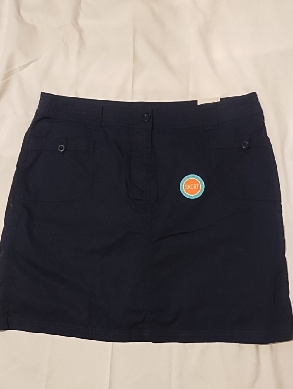 Christopher & Banks NWT Size 12 Navy Mini Skort with Buttoned Front Pockets.